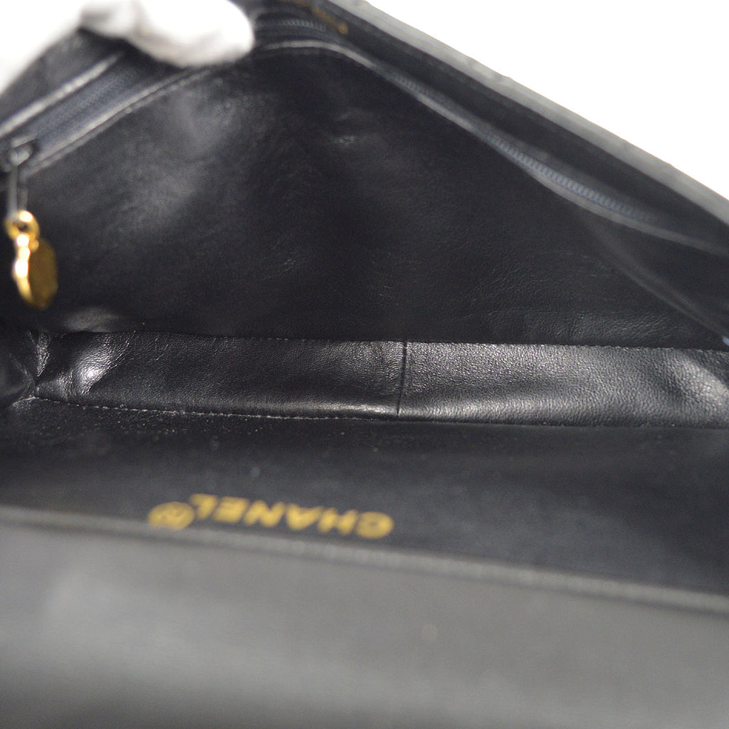 CHANEL Both Sides Classic Flap Medium Shoulder Bag Black Lambskin