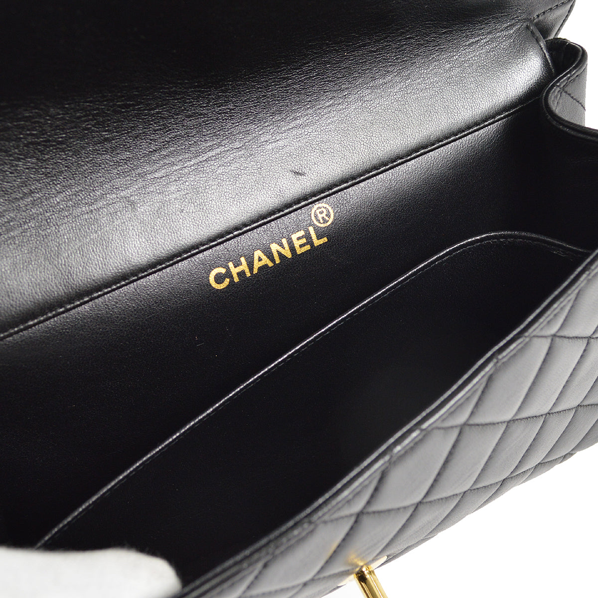 CHANEL Both Sides Classic Flap Medium Shoulder Bag Black Lambskin