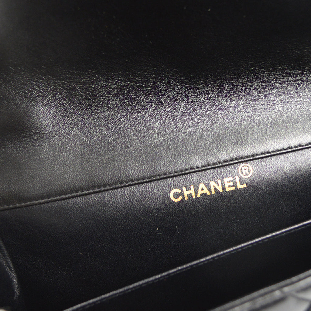 CHANEL Both Sides Classic Flap Medium Shoulder Bag Black Lambskin