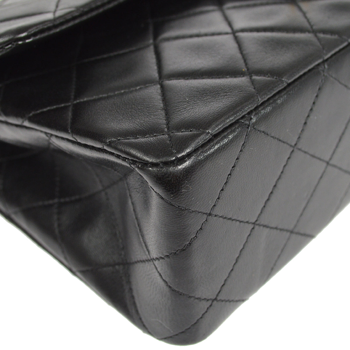 CHANEL Classic Double Flap Medium Shoulder Bag Black Lambskin