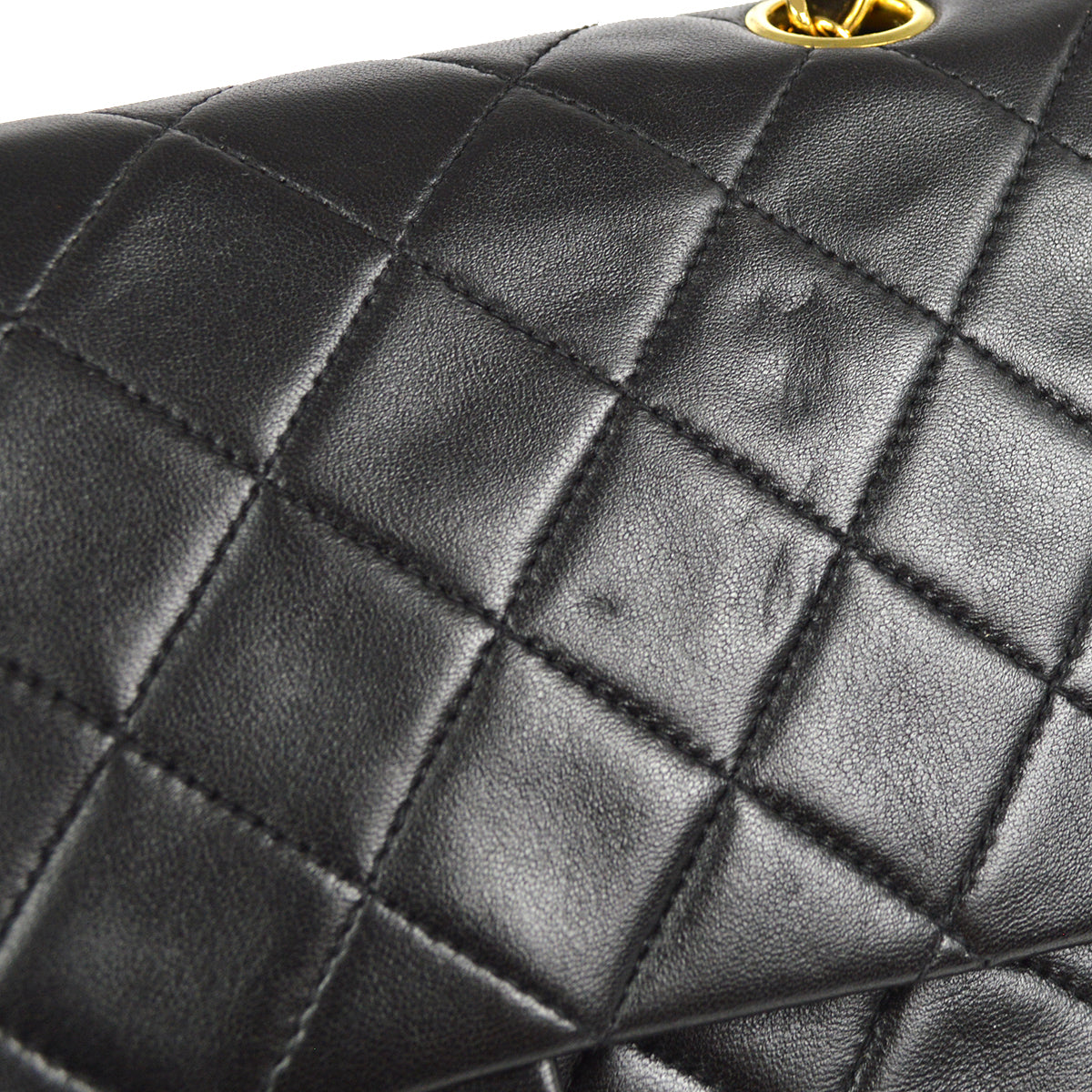 CHANEL Classic Double Flap Medium Shoulder Bag Black Lambskin