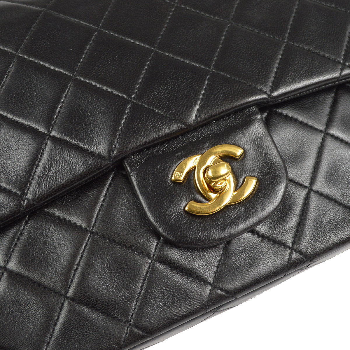 CHANEL 1997-1999 Classic Double Flap Medium Black Lambskin