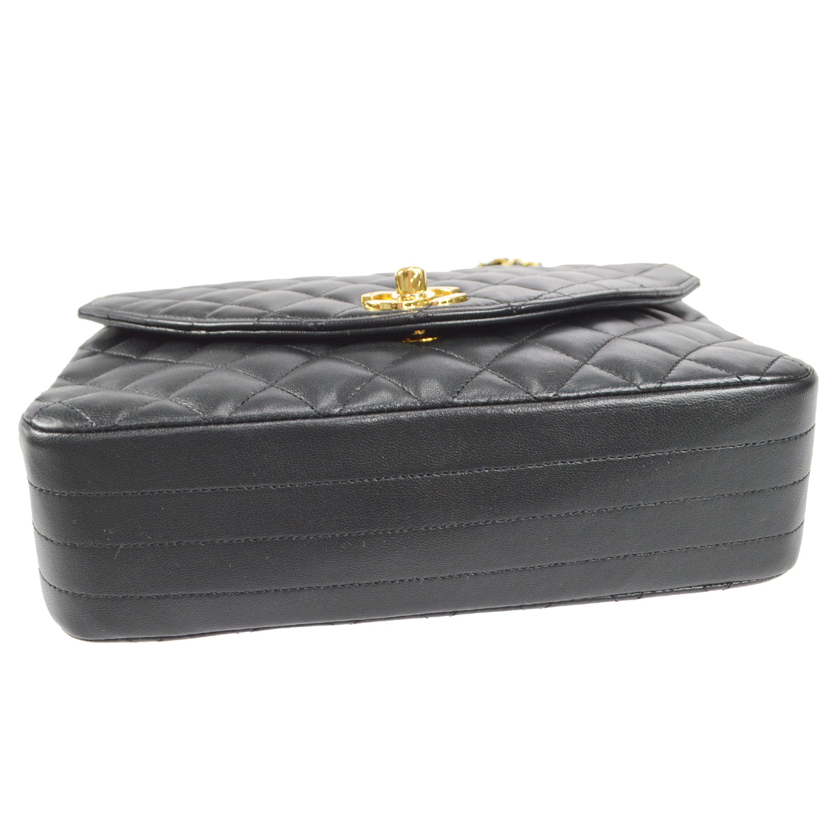 CHANEL Classic Flap Chain Shoulder Bag Black Lambskin