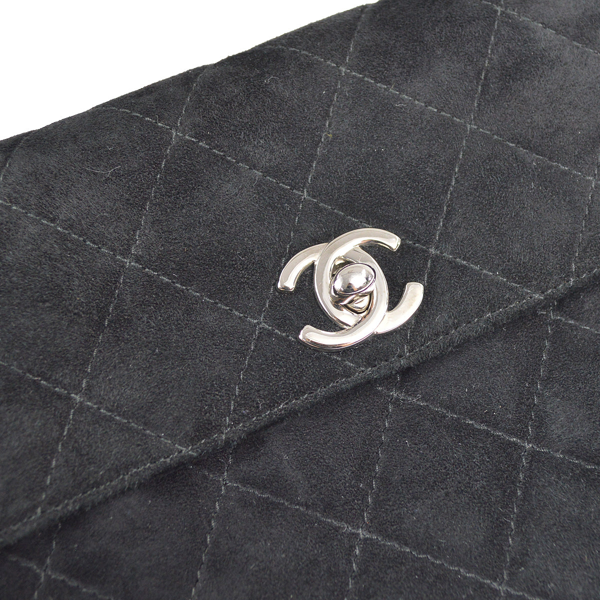CHANEL Shoulder Bag Black Suede