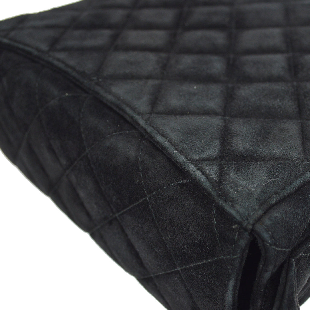 CHANEL Shoulder Bag Black Suede