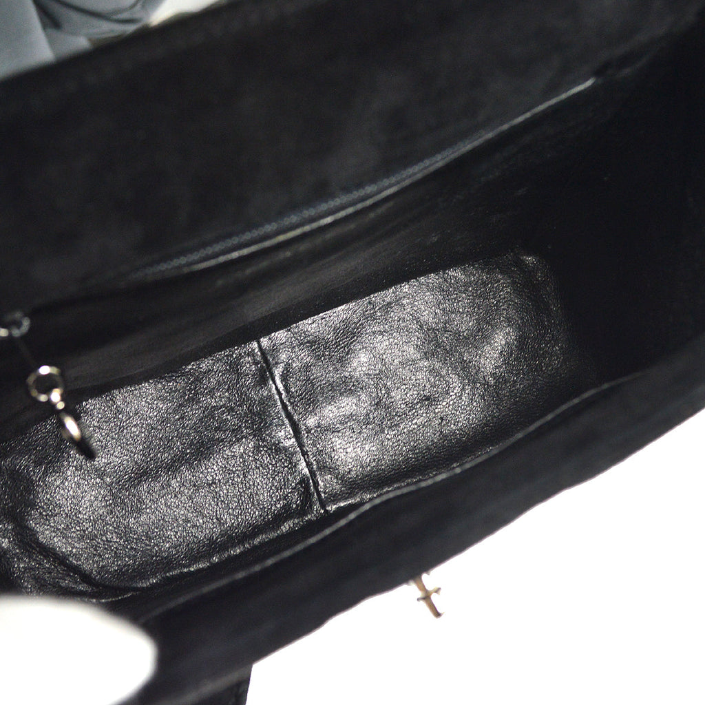 CHANEL Shoulder Bag Black Suede