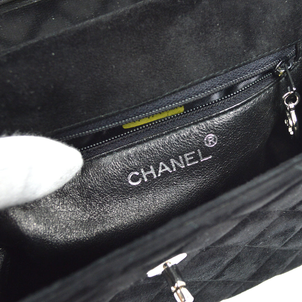 CHANEL Shoulder Bag Black Suede