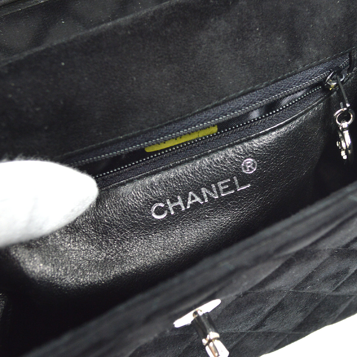 CHANEL Shoulder Bag Black Suede