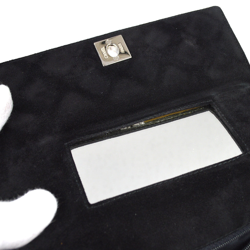 CHANEL Shoulder Bag Black Suede