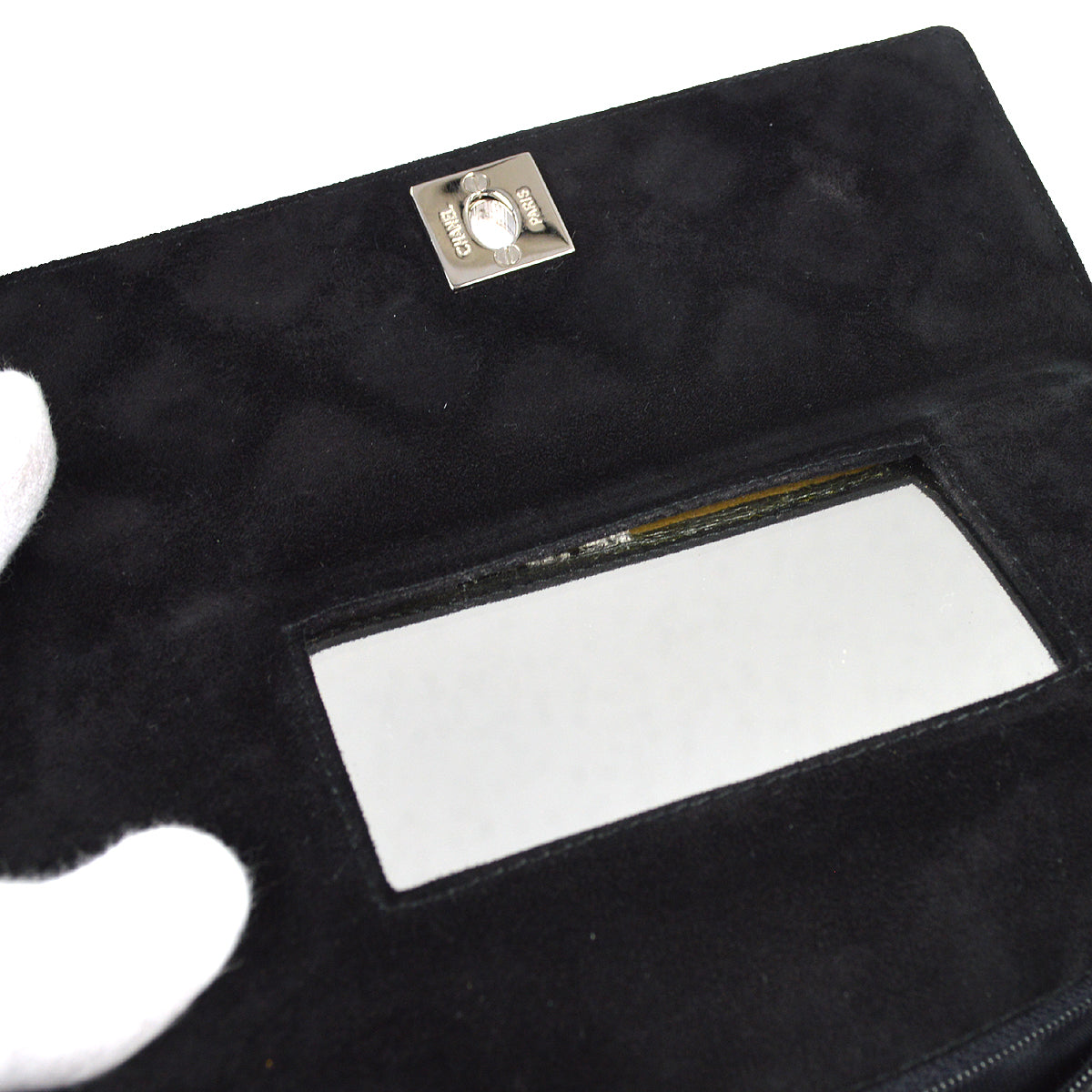 CHANEL Shoulder Bag Black Suede