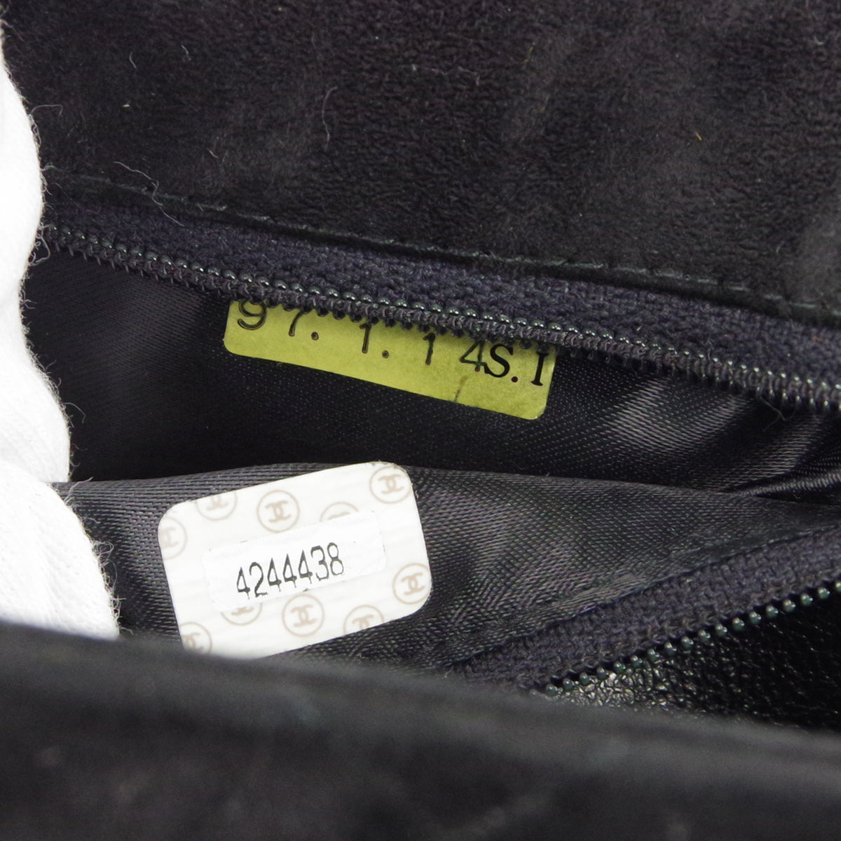 CHANEL Shoulder Bag Black Suede