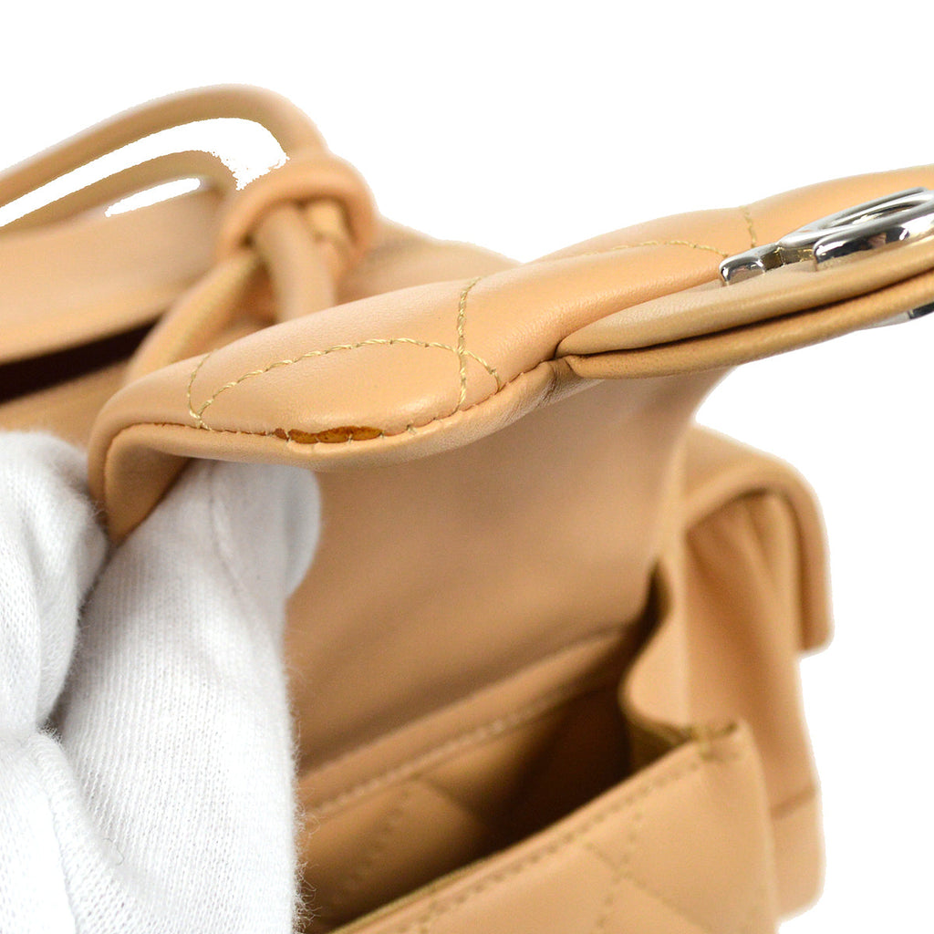 CHANEL Cambon Ligne Handbag Beige Calfskin