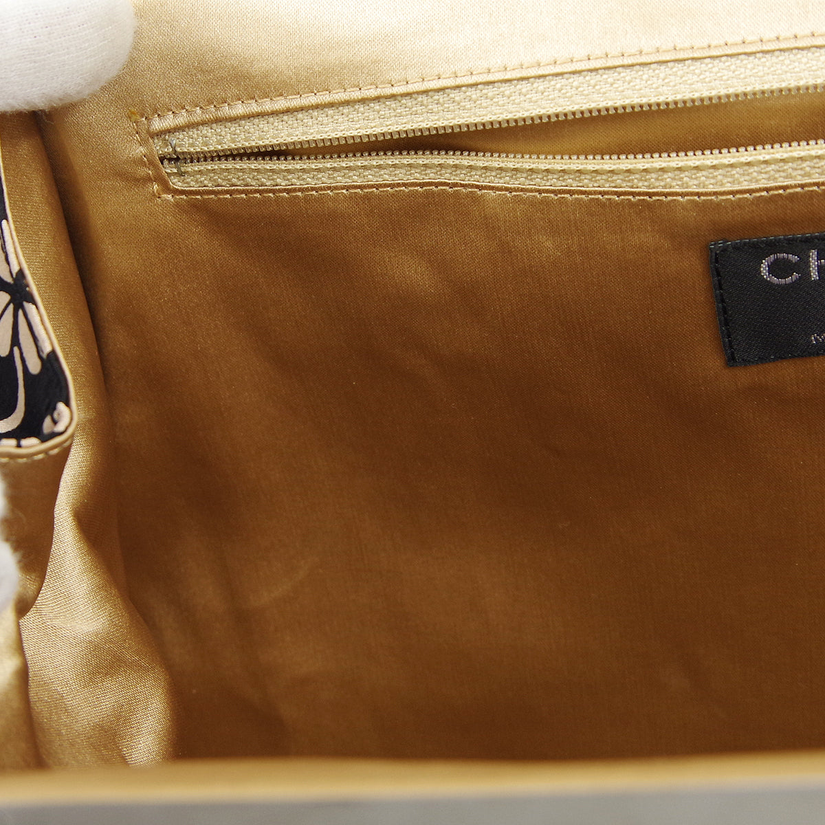 CHANEL Clover Shoulder Bag Beige Black