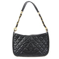 CHANEL Chain Handbag Black Caviar