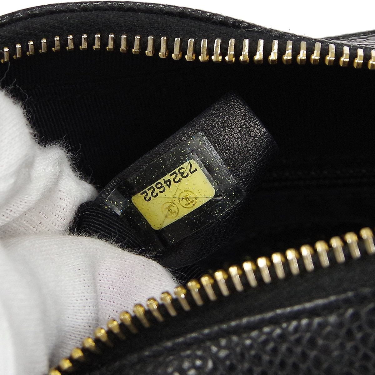 CHANEL Chain Handbag Black Caviar