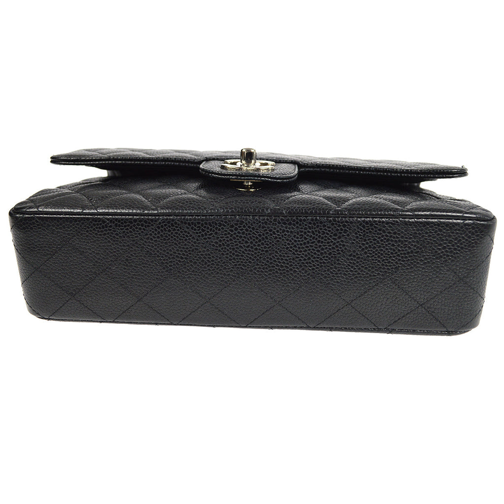 CHANEL Classic Double Flap Medium Shoulder Bag Black Caviar