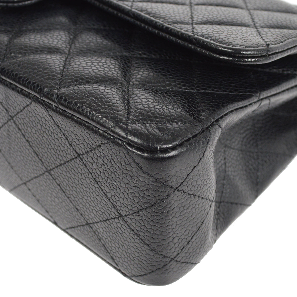 CHANEL Classic Double Flap Medium Shoulder Bag Black Caviar