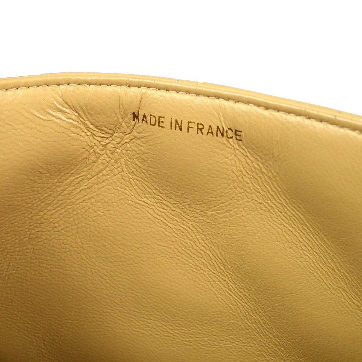 CHANEL Classic Single Flap Medium Shoulder Bag Beige Lambskin