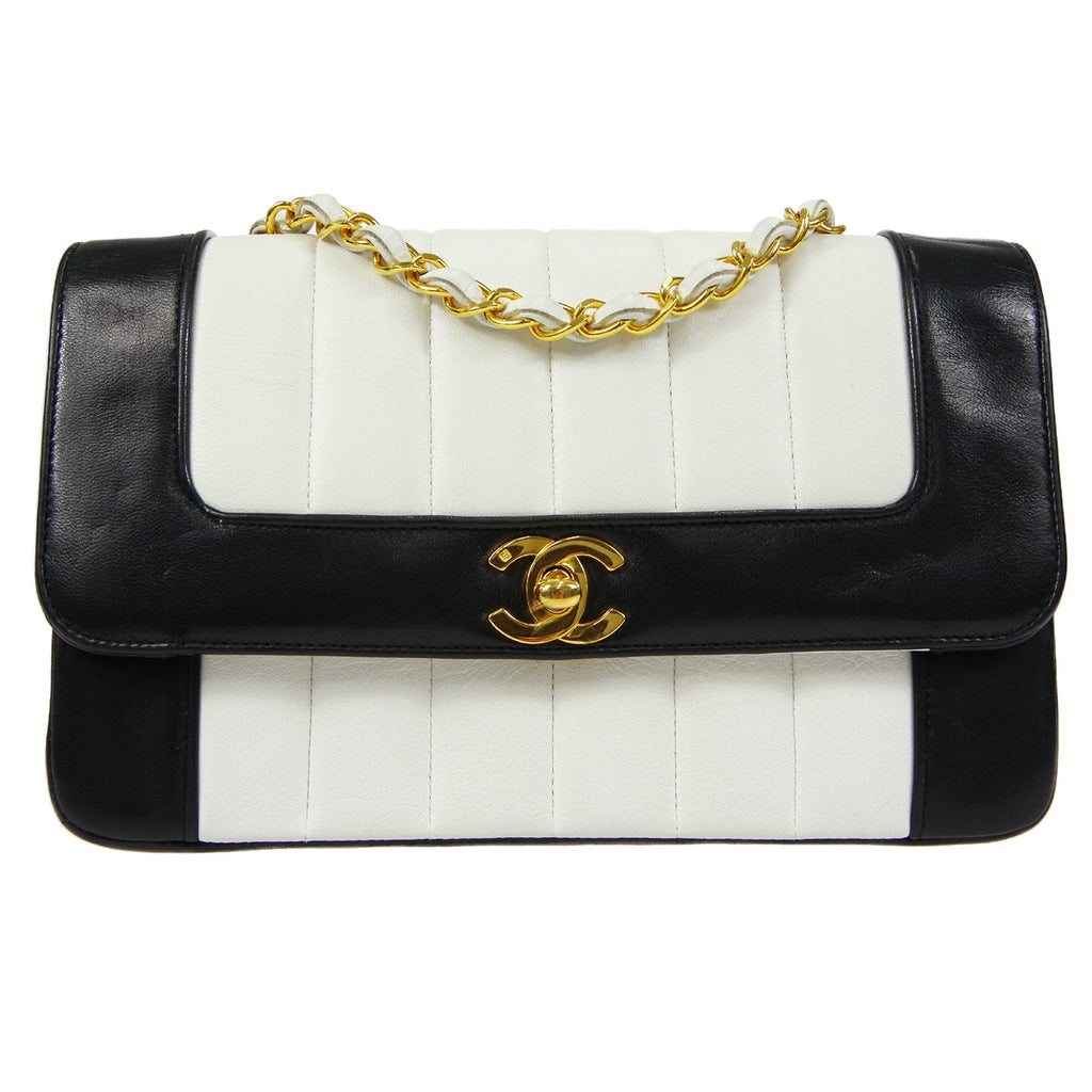 CHANEL Mademoiselle Chain Shoulder Bag Bi-Color Lambskin