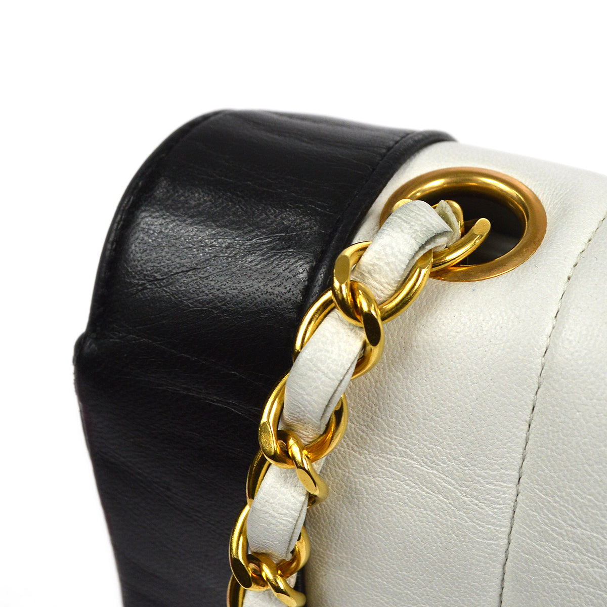 CHANEL Mademoiselle Chain Shoulder Bag Bi-Color Lambskin