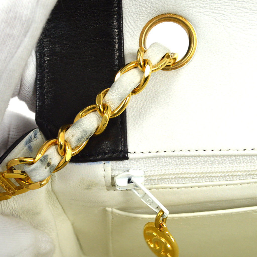CHANEL Mademoiselle Chain Shoulder Bag Bi-Color Lambskin
