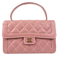 CHANEL Wild Stitch Handbag Pink Calfskin