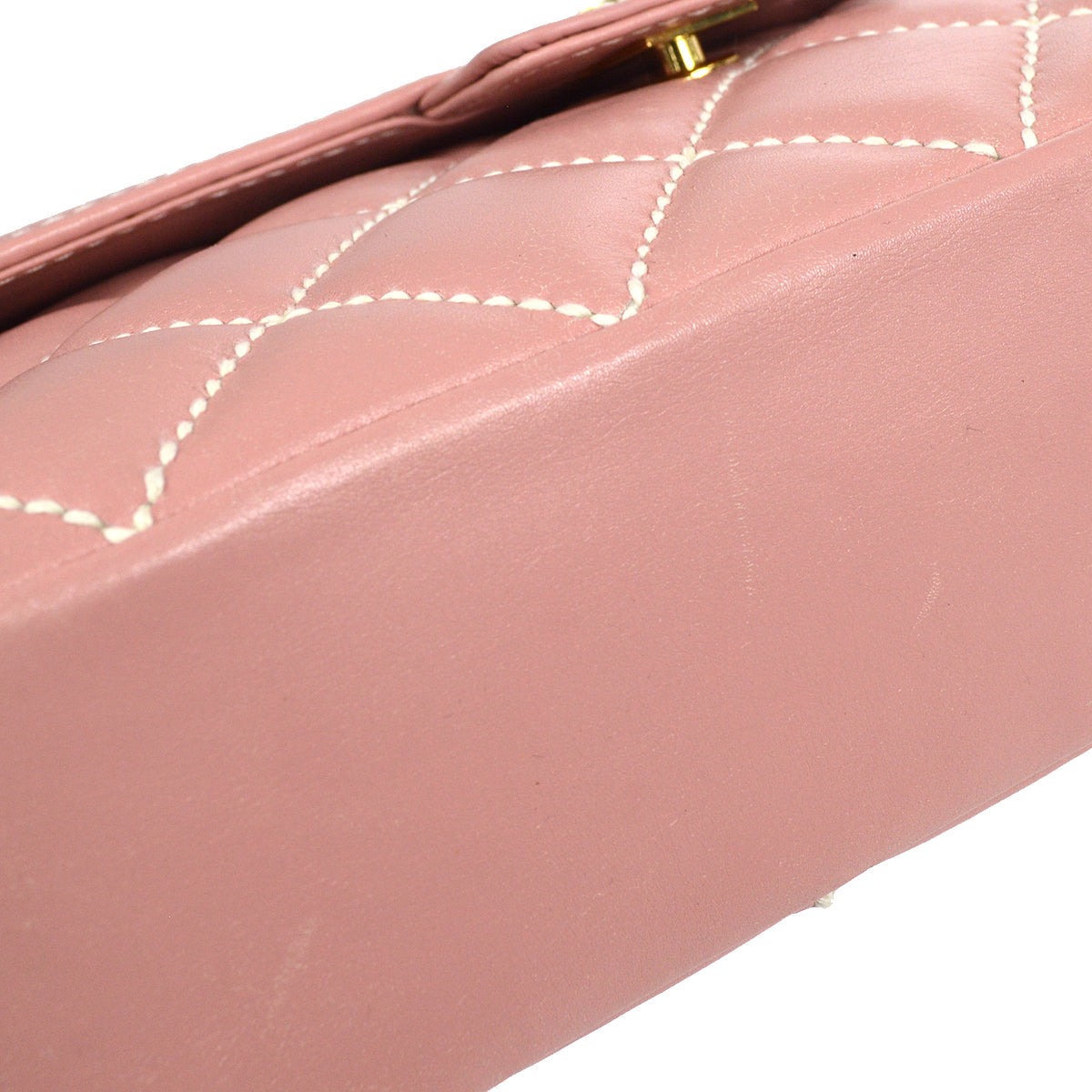 CHANEL Wild Stitch Handbag Pink Calfskin