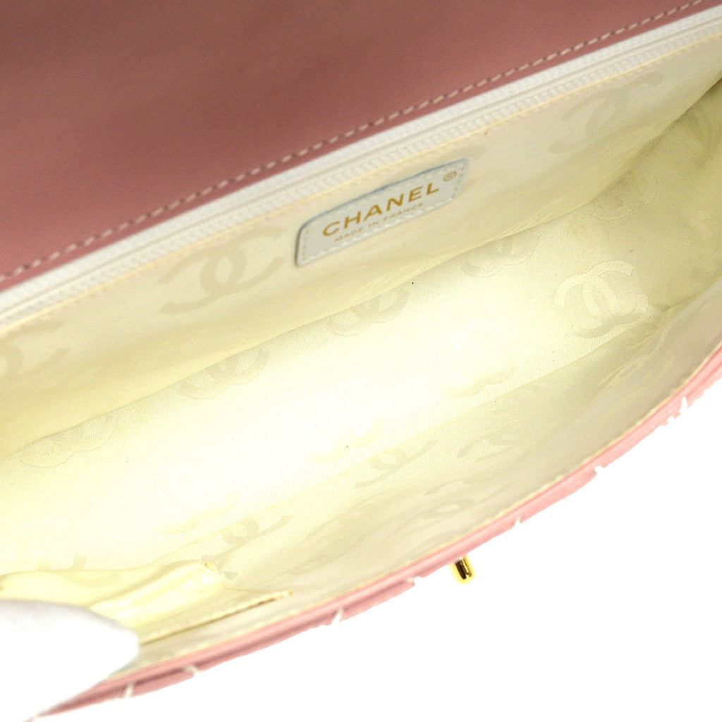 CHANEL Wild Stitch Handbag Pink Calfskin