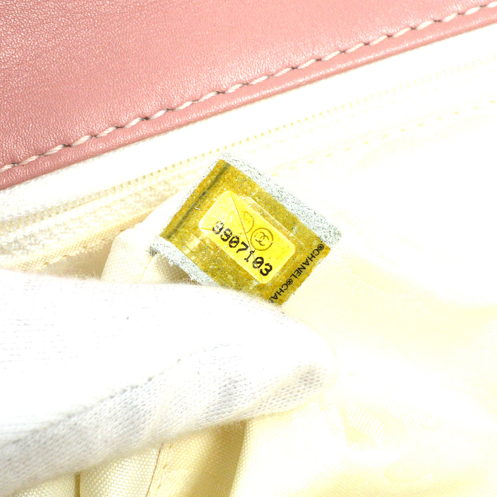 CHANEL Wild Stitch Handbag Pink Calfskin