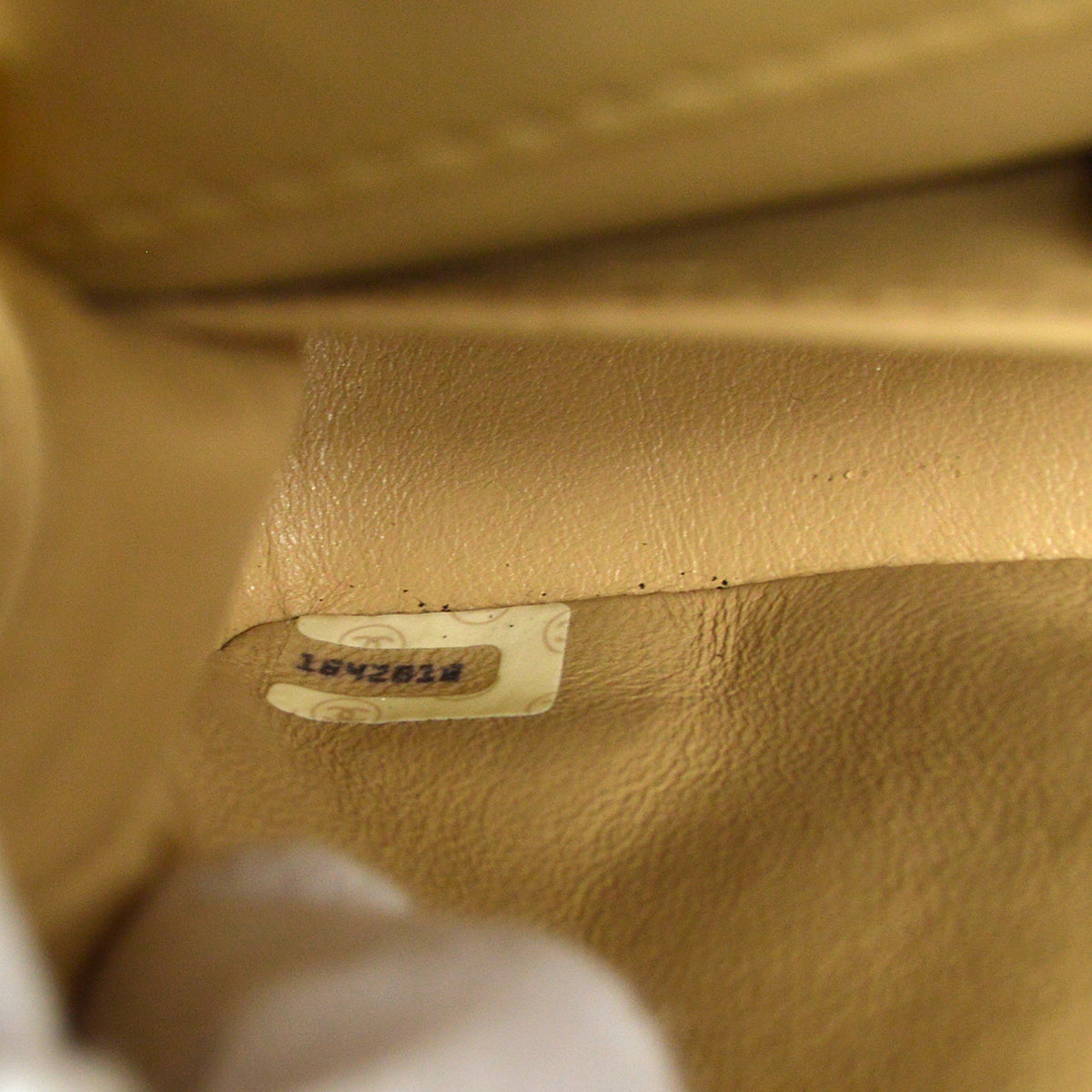 CHANEL Full Flap Chain Shoulder Bag Beige Lambskin