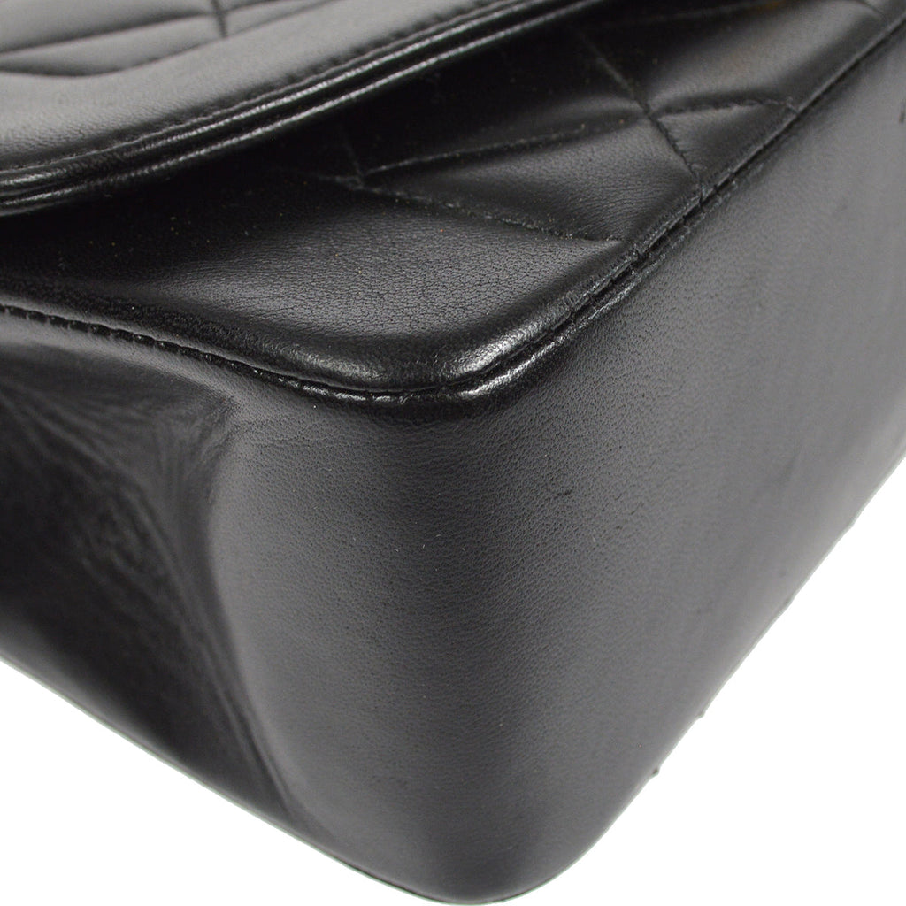 CHANEL Small Diana Chain Shoulder Bag Black Lambskin