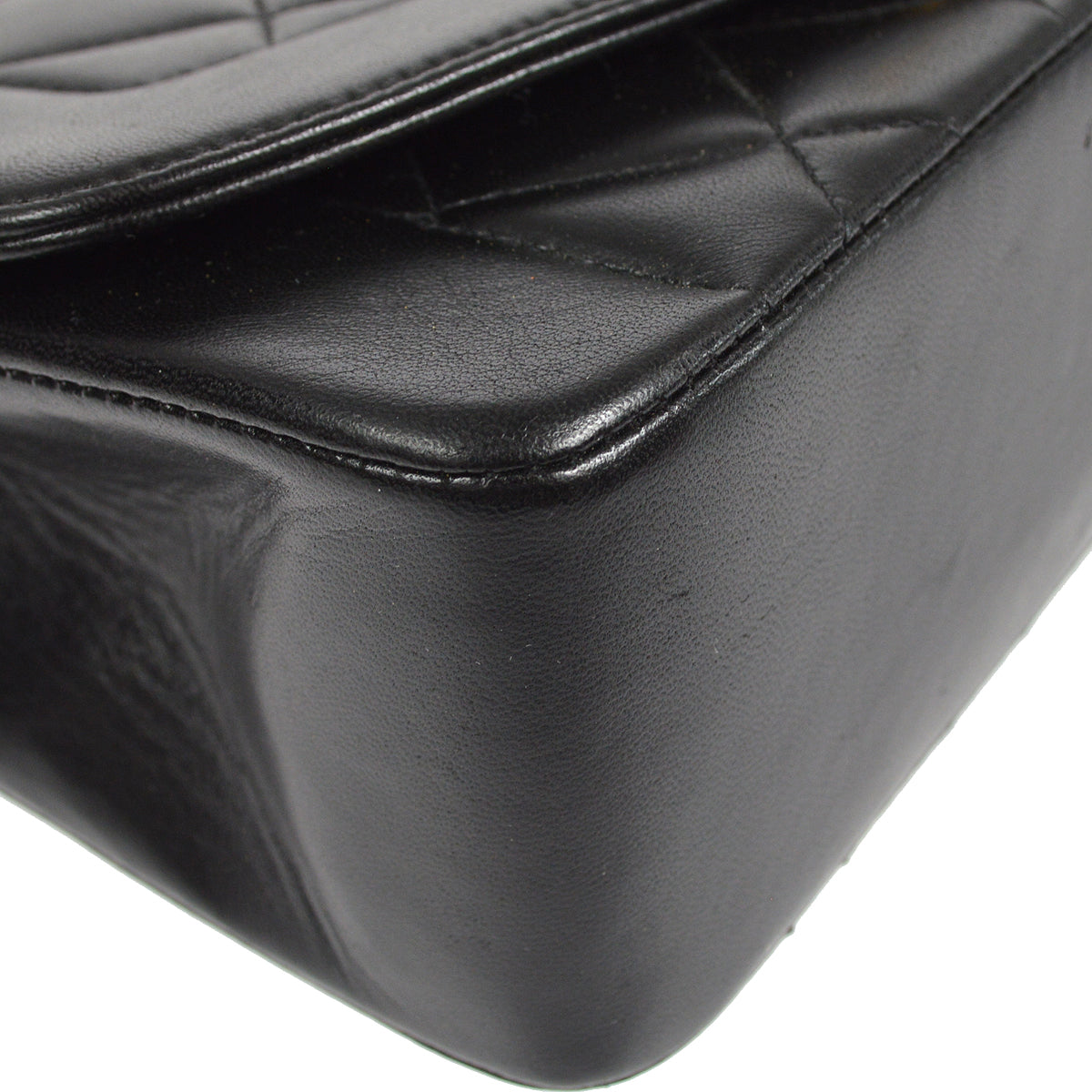 CHANEL Small Diana Chain Shoulder Bag Black Lambskin