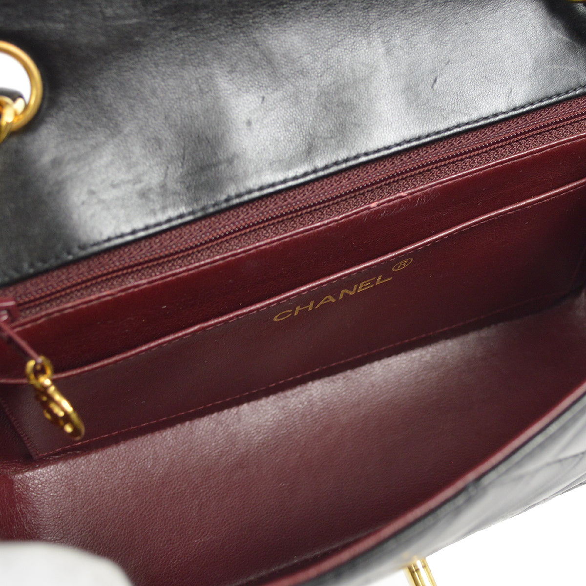CHANEL Small Diana Chain Shoulder Bag Black Lambskin