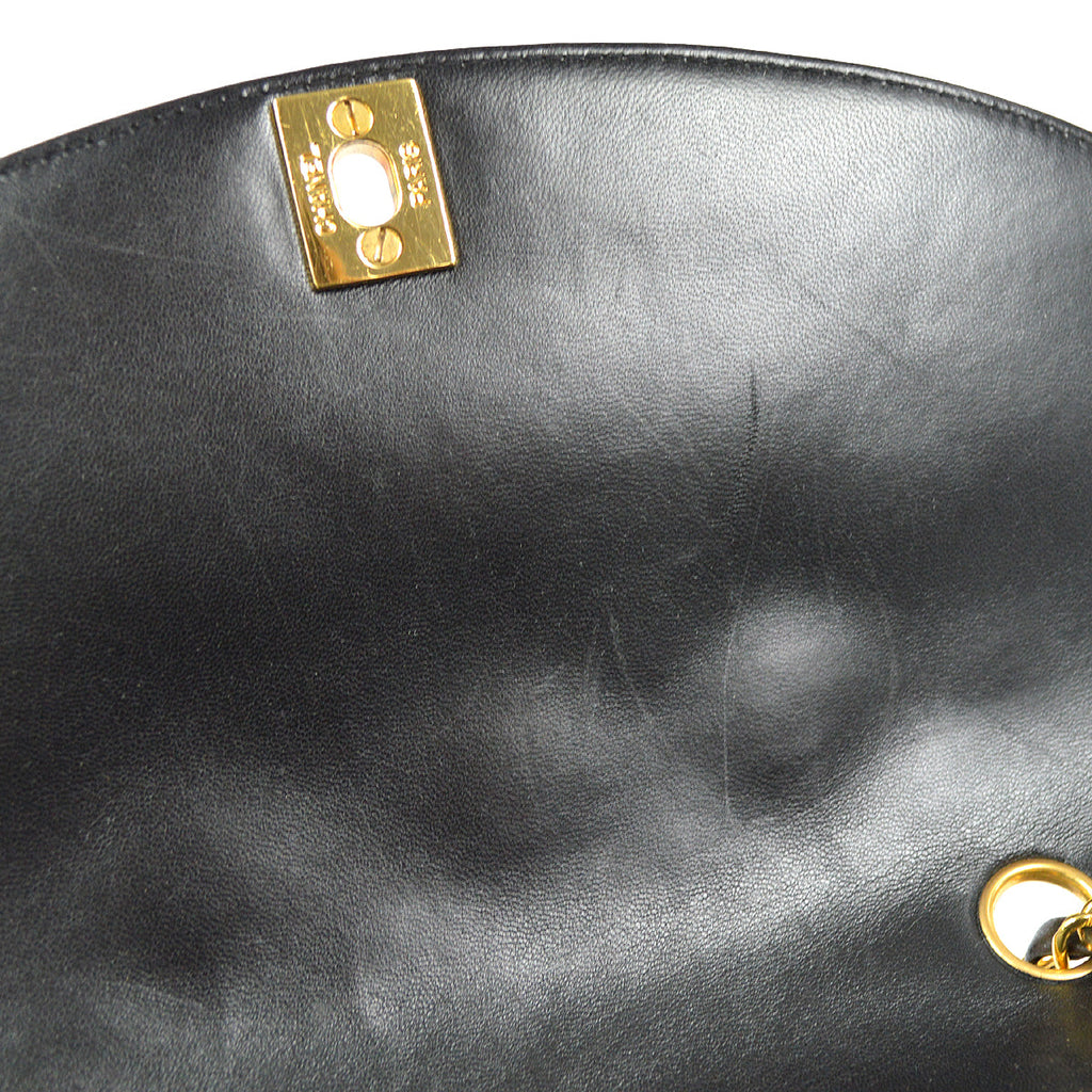 CHANEL Small Diana Chain Shoulder Bag Black Lambskin