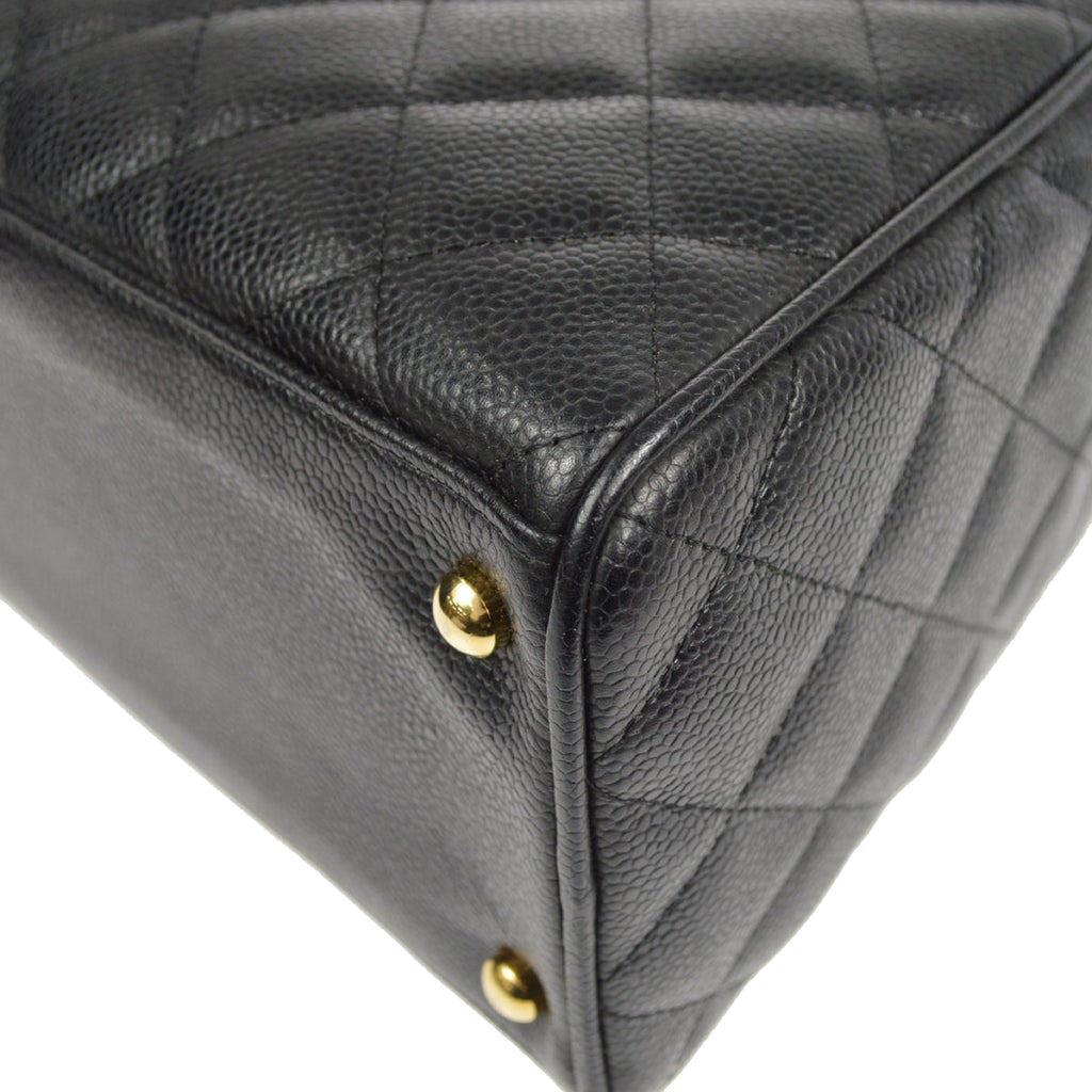 CHANEL Quilted Handbag Black Caviar