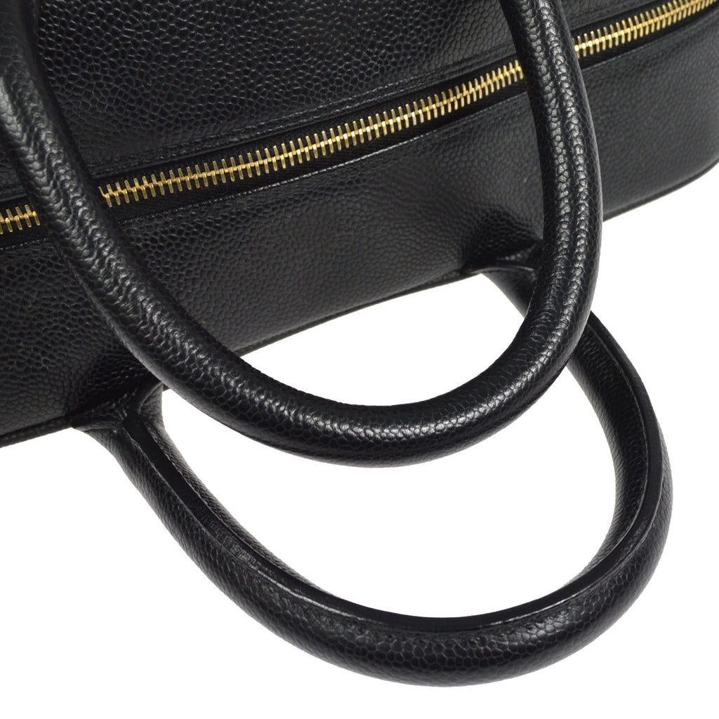 CHANEL Quilted Handbag Black Caviar