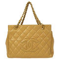 CHANEL Petit Time Rest PTT Chain Tote Bag Beige Caviar