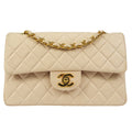 CHANEL 2000-2001 Classic Double Flap Small Pink Beige Lambskin