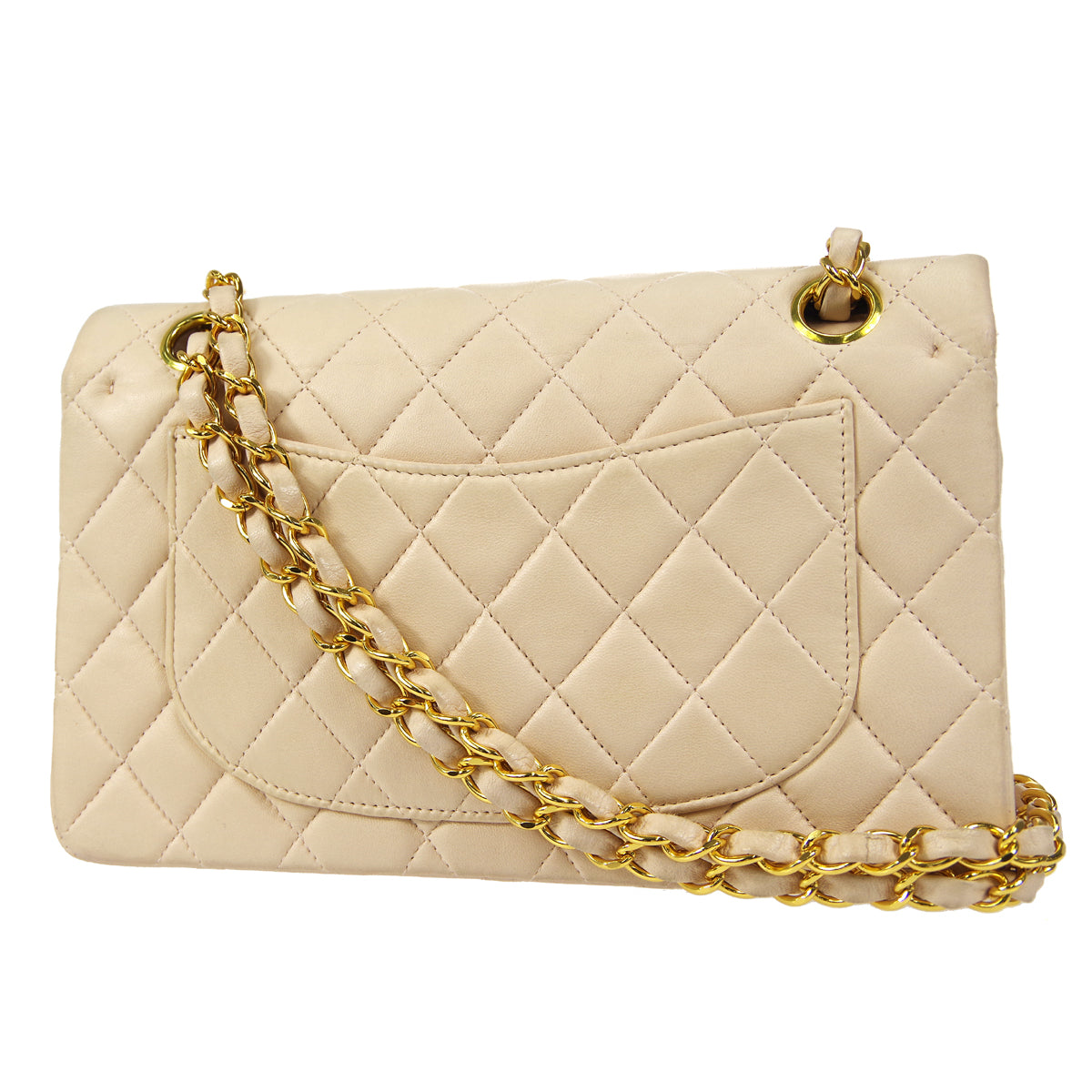 CHANEL 2000-2001 Classic Double Flap Small Pink Beige Lambskin