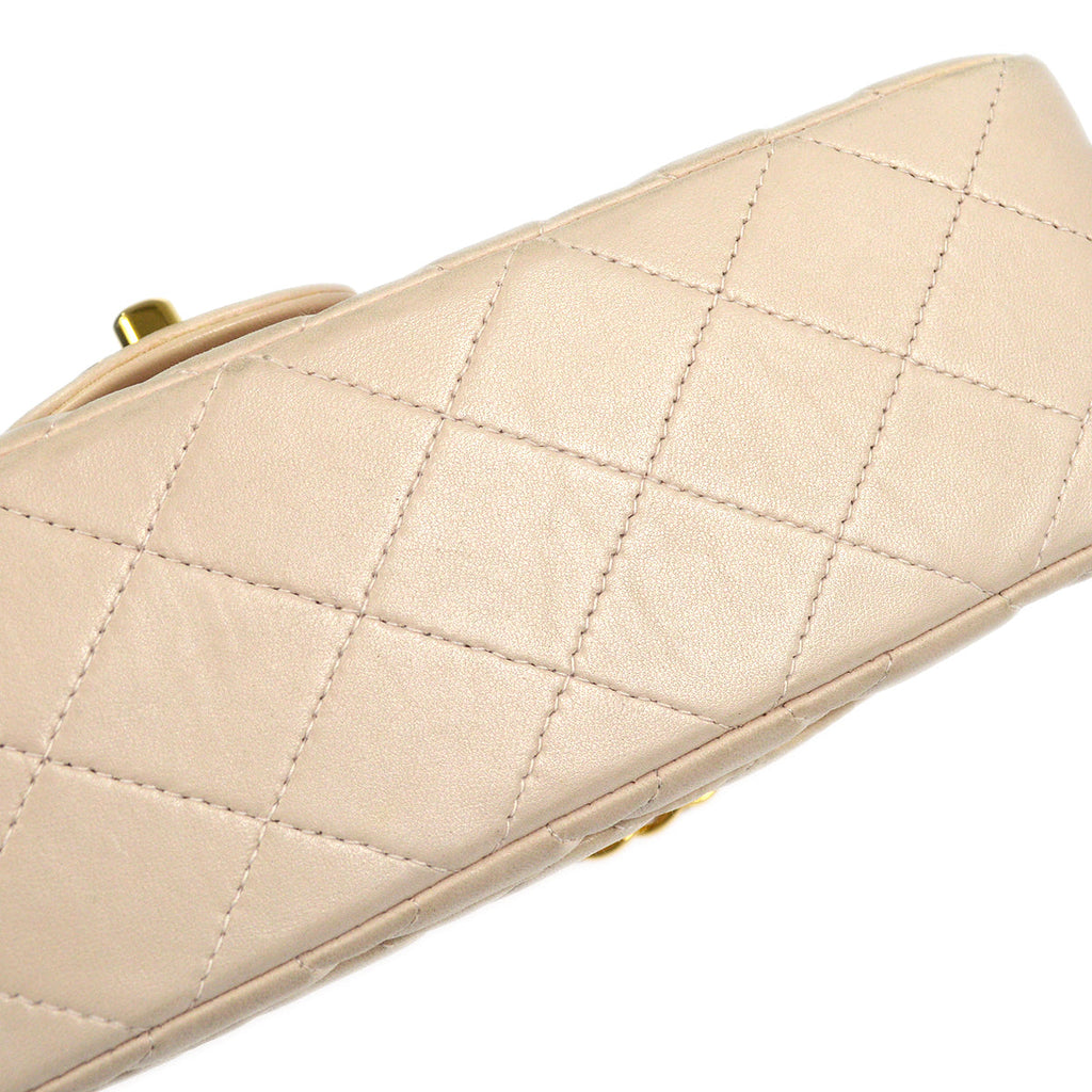 CHANEL 2000-2001 Classic Double Flap Small Pink Beige Lambskin