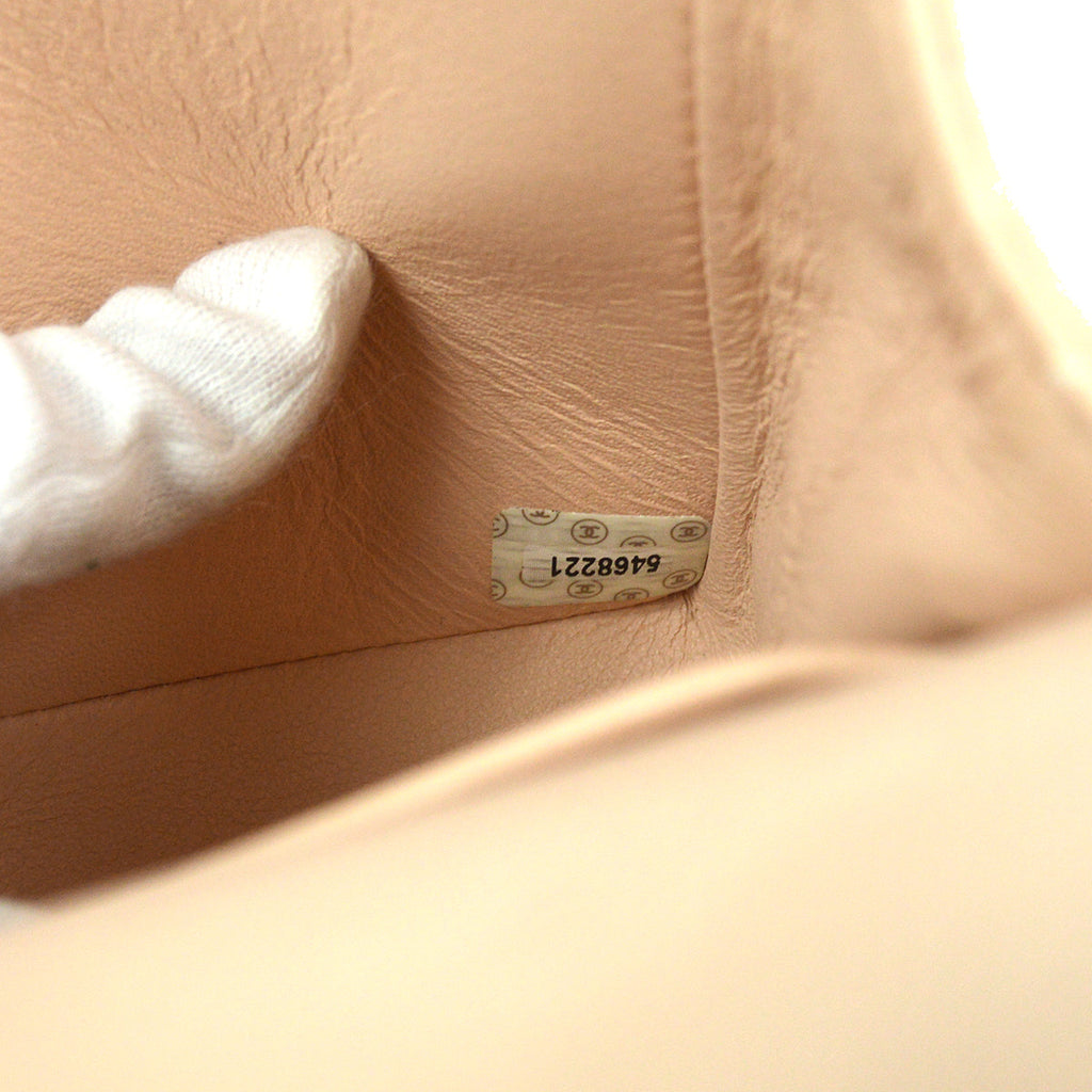 CHANEL 2000-2001 Classic Double Flap Small Pink Beige Lambskin