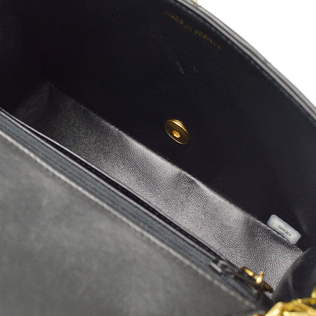 CHANEL Small Diana Chain Shoulder Bag Black Lambskin