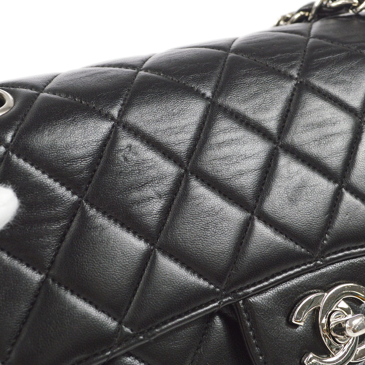 CHANEL Classic Both Side Flap Small Chain Handbag Black Lambskin