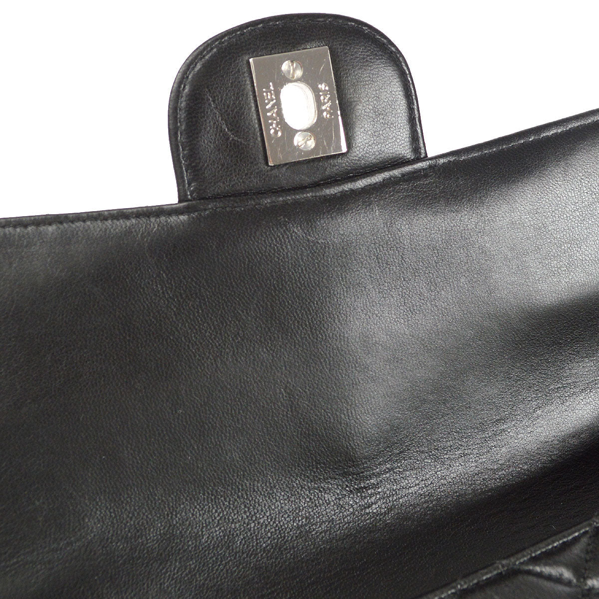CHANEL Classic Both Side Flap Small Chain Handbag Black Lambskin