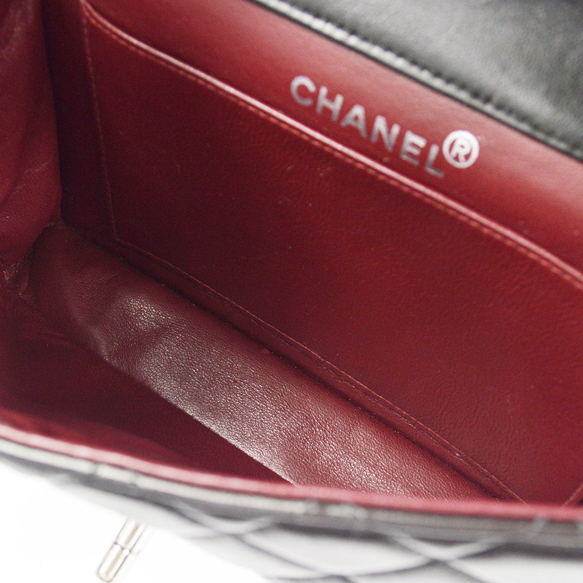 CHANEL Classic Both Side Flap Small Chain Handbag Black Lambskin