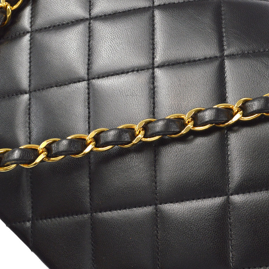 CHANEL Medium Diana Chain Shoulder Bag Black Lambskin