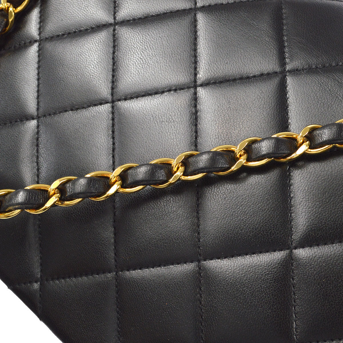 CHANEL Medium Diana Chain Shoulder Bag Black Lambskin