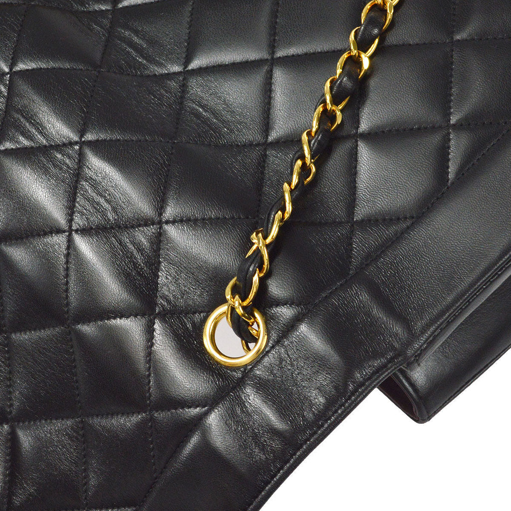 CHANEL Medium Diana Chain Shoulder Bag Black Lambskin