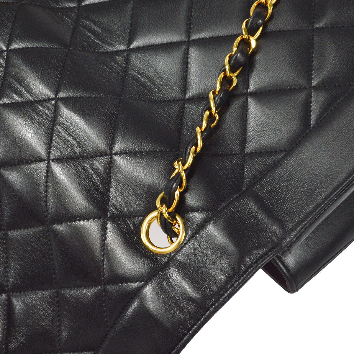 CHANEL Medium Diana Chain Shoulder Bag Black Lambskin