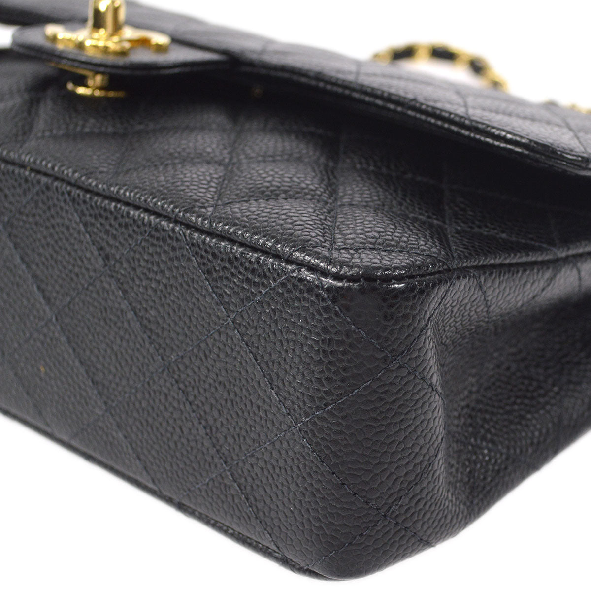 CHANEL Classic Double Flap Medium Shoulder Bag Black Caviar